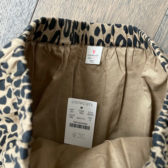 J Crew Crewcuts Girls Leopard Print Cotton A-Line Skirt Sz 6-7 NEW - Picture 3 of 3